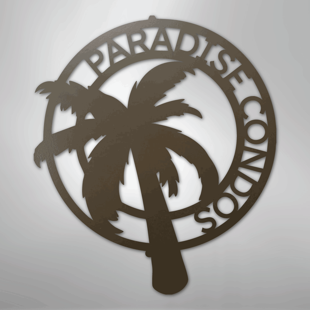 Palm Tree Personalized Steel Metal Sign Wall ArtCustomly Gifts