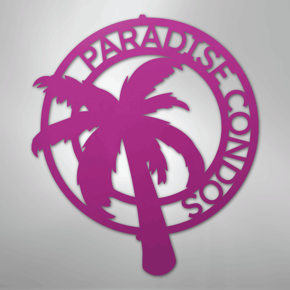 Palm Tree Personalized Steel Metal Sign Wall ArtCustomly Gifts