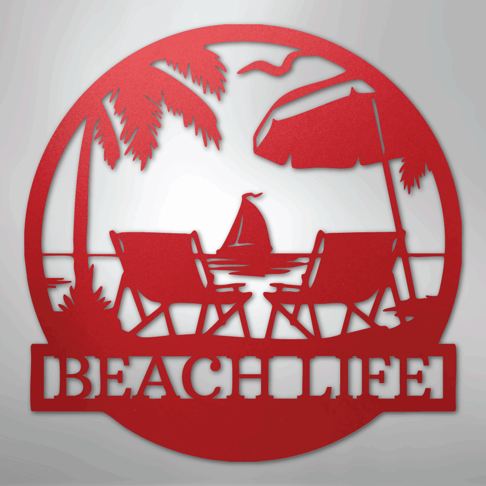 Paradise Beach Personalized Steel Metal Sign Wall ArtCustomly Gifts