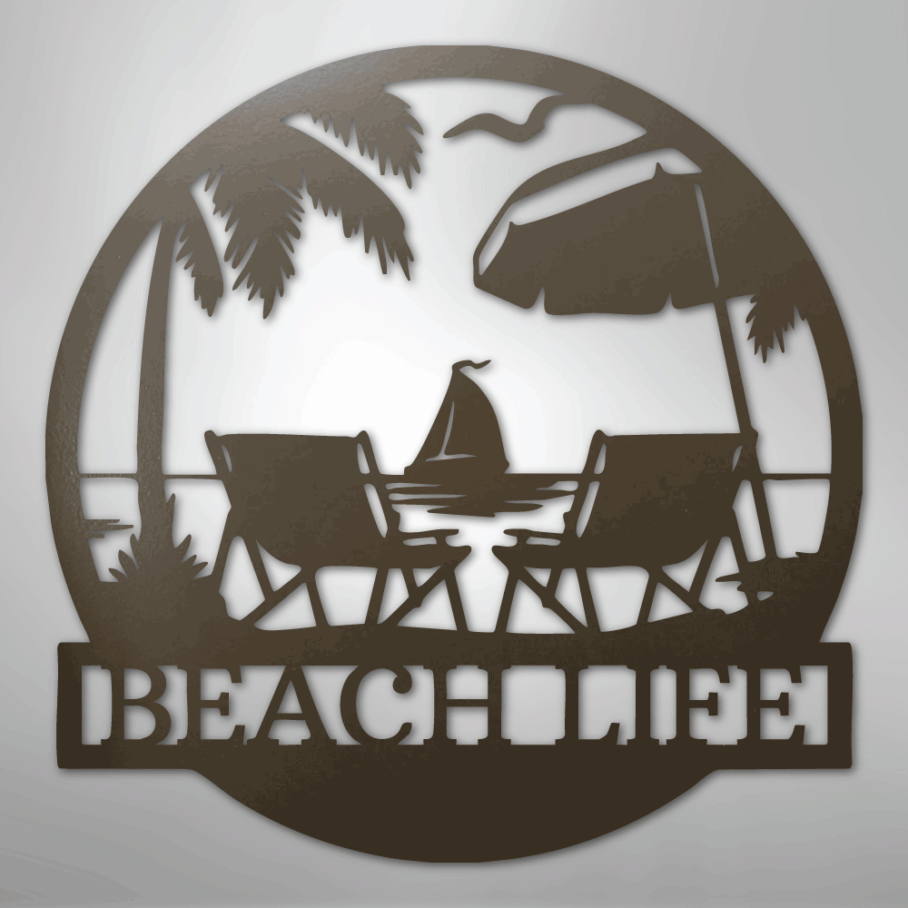 Paradise Beach Personalized Steel Metal Sign Wall ArtCustomly Gifts