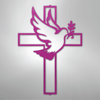 Peaceful Dove and Cross Steel Metal Sign Wall ArtCustomly Gifts