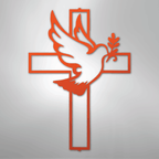 Peaceful Dove and Cross Steel Metal Sign Wall ArtCustomly Gifts