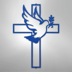 Peaceful Dove and Cross Steel Metal Sign Wall ArtCustomly Gifts