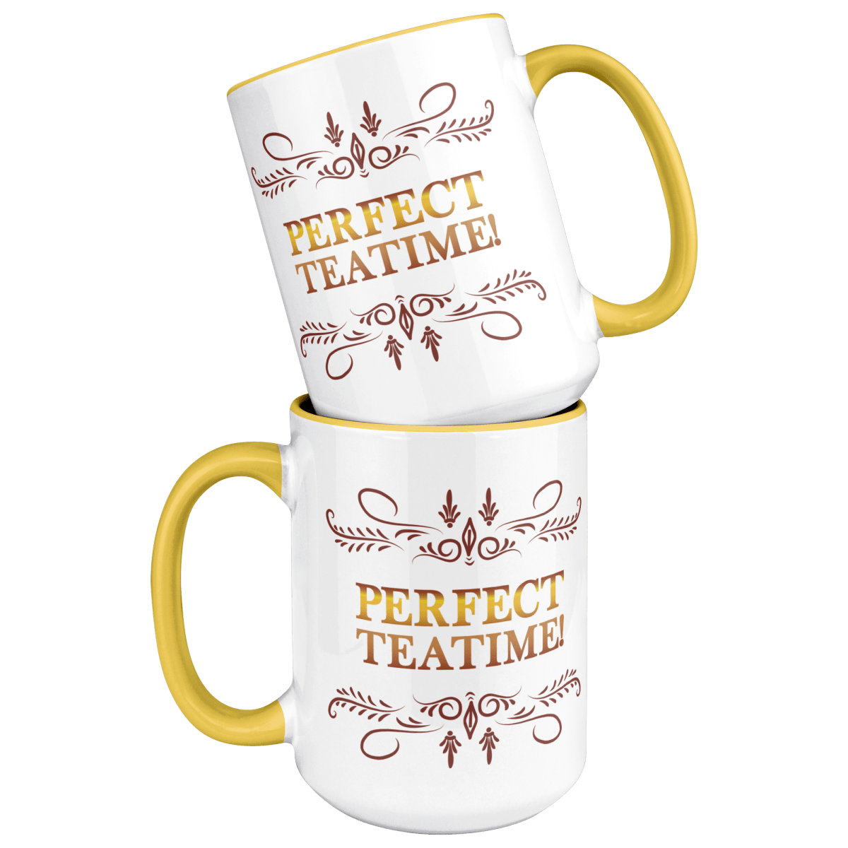 Perfect TeaTime 2 Tone White - Yellow 15oz MugCustomly Gifts