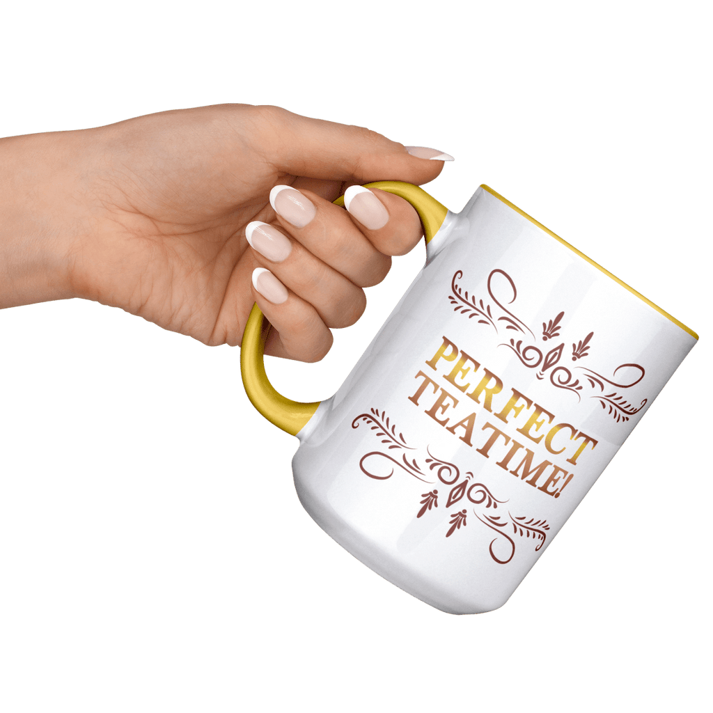 Perfect TeaTime 2 Tone White - Yellow 15oz MugCustomly Gifts