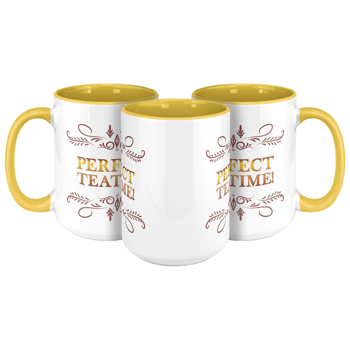 Perfect TeaTime 2 Tone White - Yellow 15oz MugCustomly Gifts