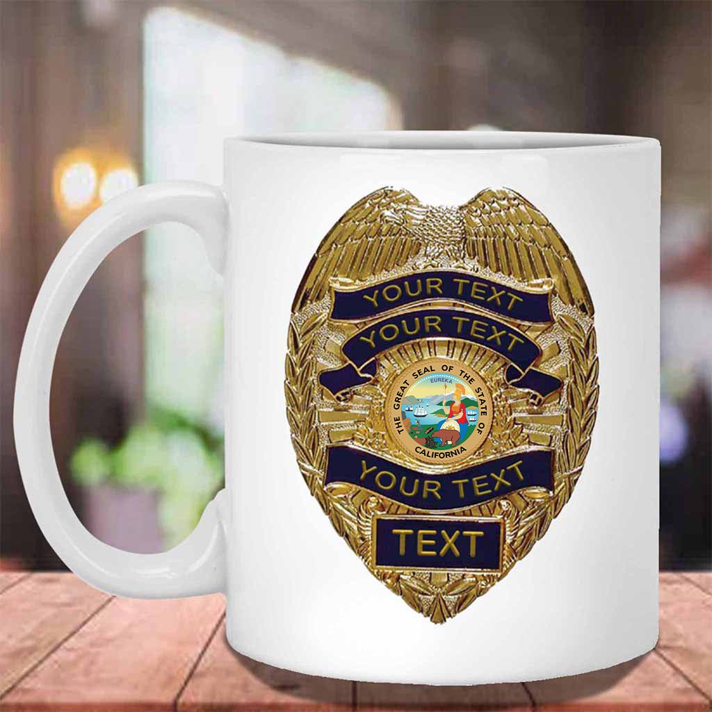 Personalized Police Officer Badge State Seal MugsCustomly Gifts