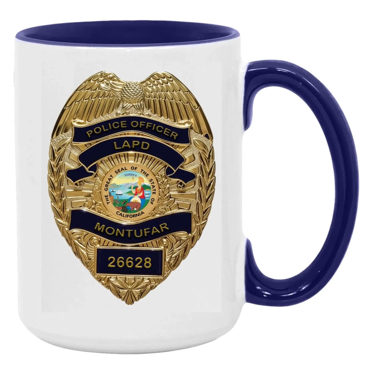 Personalized Police Officer Gold Badge State Seal MugsCustomly Gifts