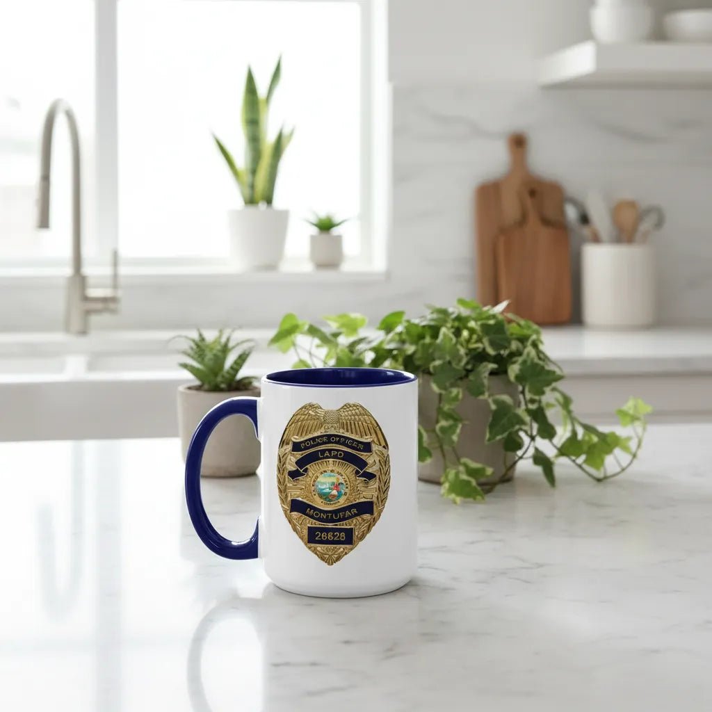 Personalized Police Officer Gold Badge State Seal MugsCustomly Gifts