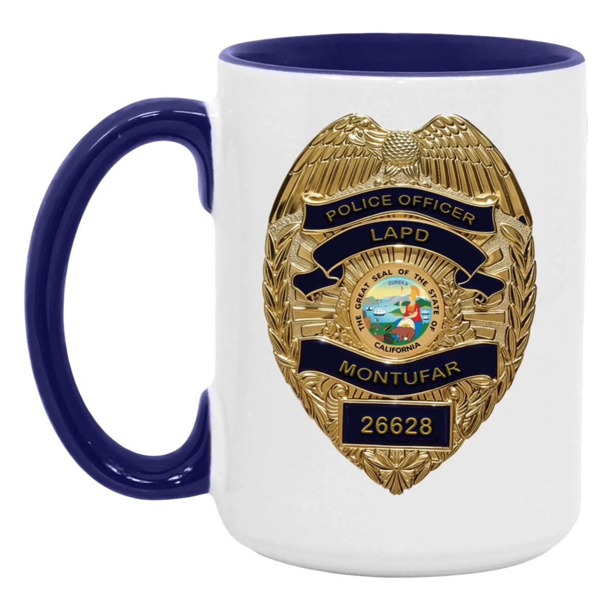 Personalized Police Officer Gold Badge State Seal MugsCustomly Gifts