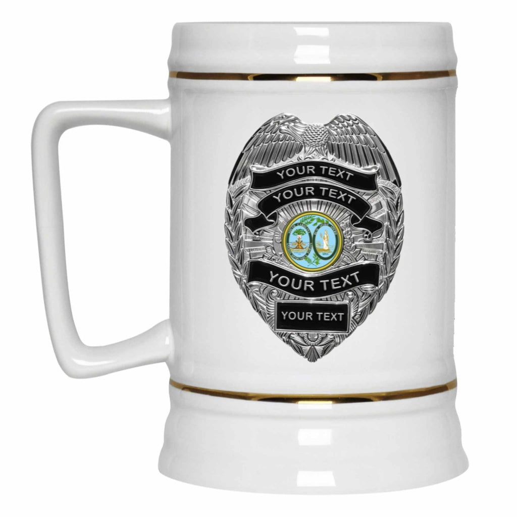 Personalized Police Officer Silver Badge State Seal MugsCustomly Gifts