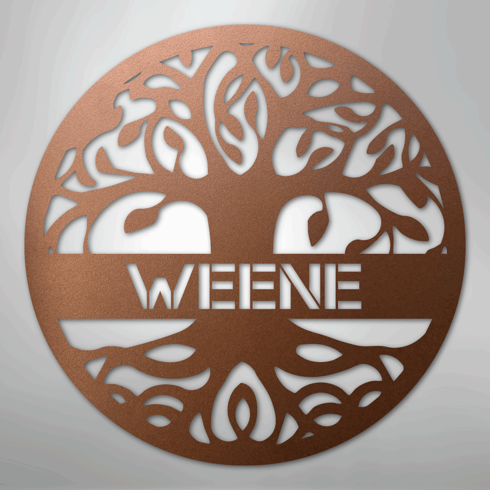 Personalized Tree of Life Steel Metal Sign Wall ArtCustomly Gifts