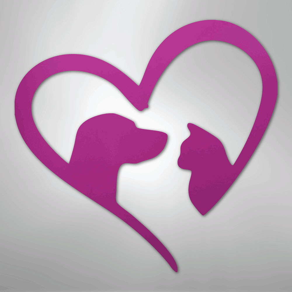 Pet Love Dog and Cat Silhouette Steel Metal Sign Wall ArtCustomly Gifts