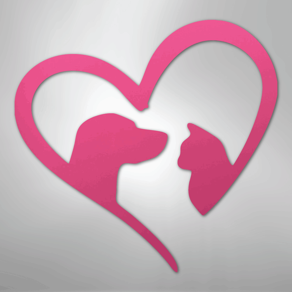 Pet Love Dog and Cat Silhouette Steel Metal Sign Wall ArtCustomly Gifts