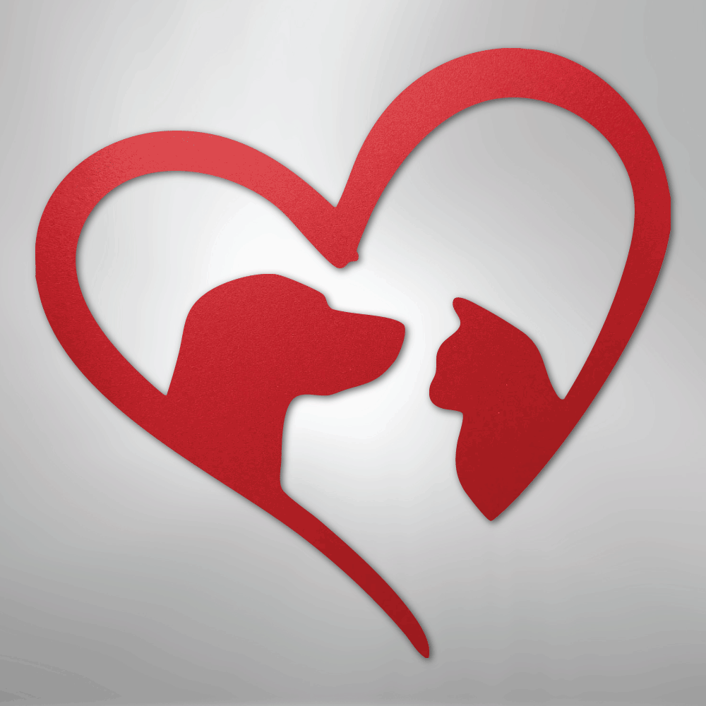 Pet Love Dog and Cat Silhouette Steel Metal Sign Wall ArtCustomly Gifts