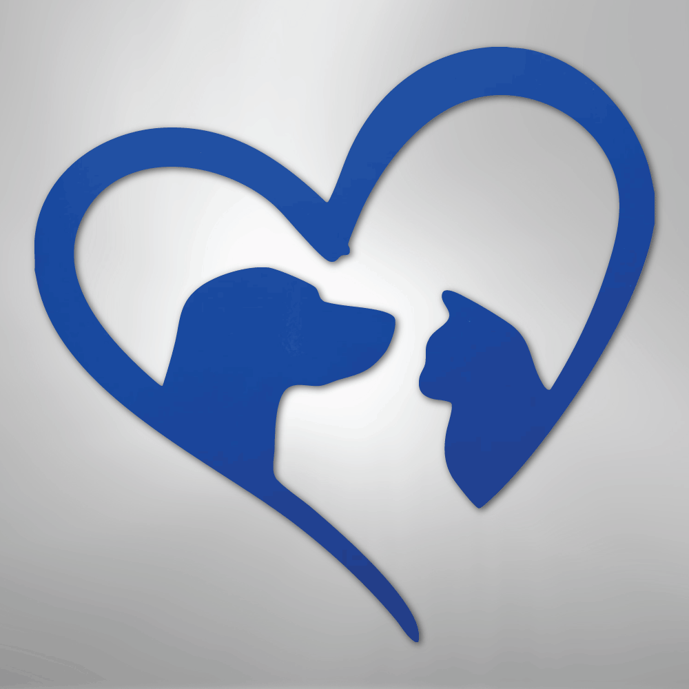 Pet Love Dog and Cat Silhouette Steel Metal Sign Wall ArtCustomly Gifts