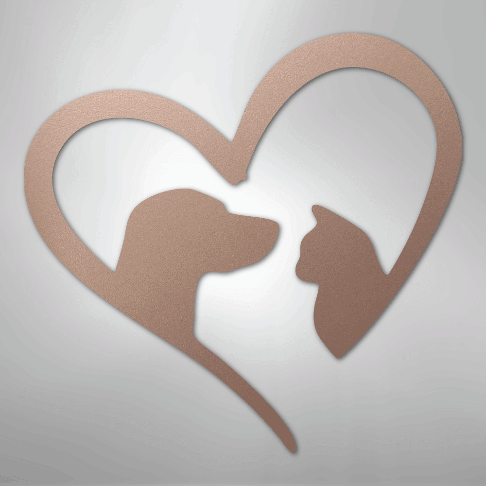 Pet Love Dog and Cat Silhouette Steel Metal Sign Wall ArtCustomly Gifts