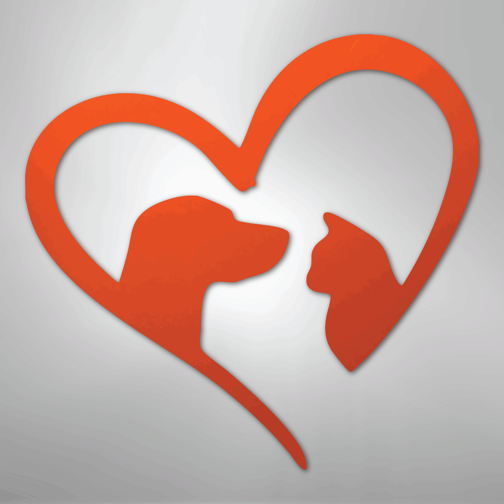 Pet Love Dog and Cat Silhouette Steel Metal Sign Wall ArtCustomly Gifts