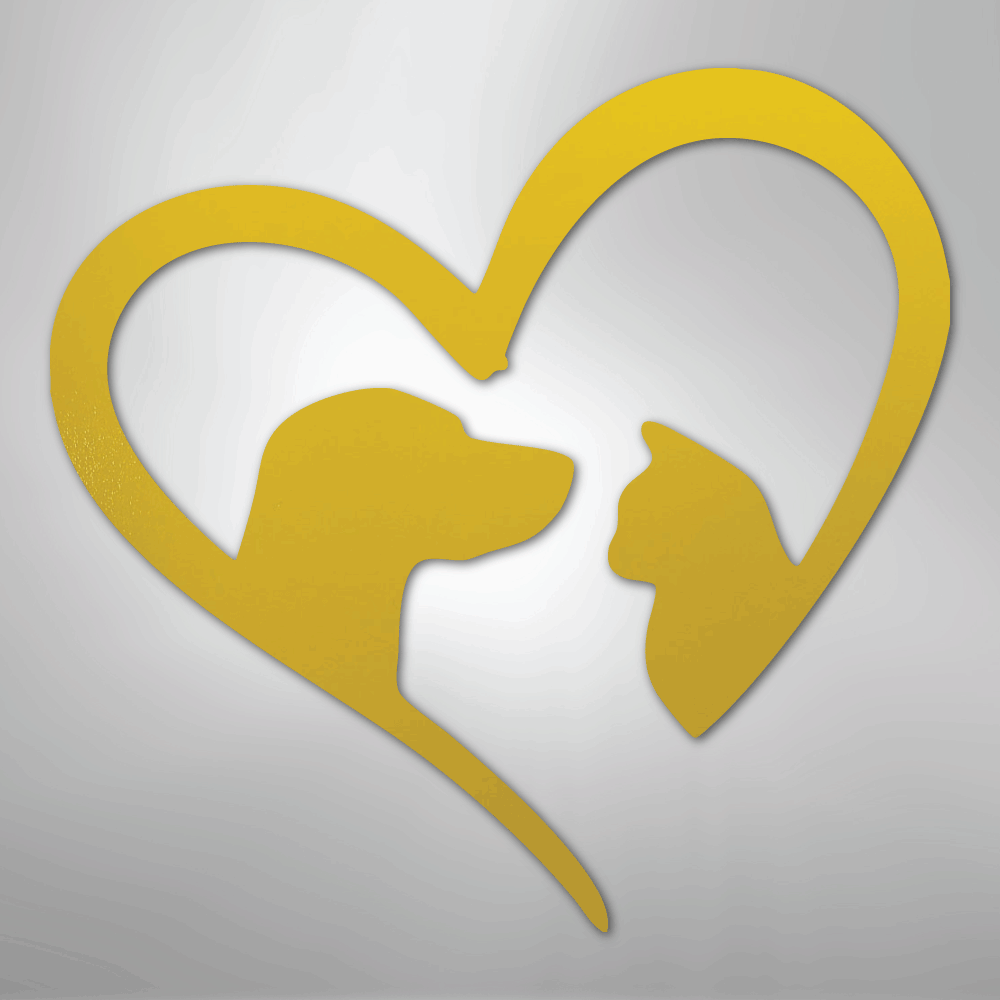 Pet Love Dog and Cat Silhouette Steel Metal Sign Wall ArtCustomly Gifts