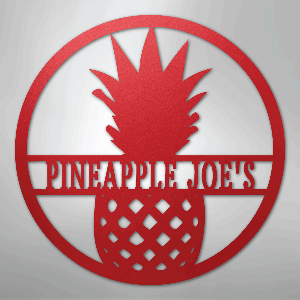 Pineapple Personalized Steel Metal Sign Wall ArtCustomly Gifts