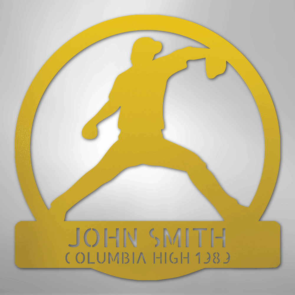 Pitch Perfect Baseball Personalized Steel Metal Sign Wall ArtCustomly Gifts