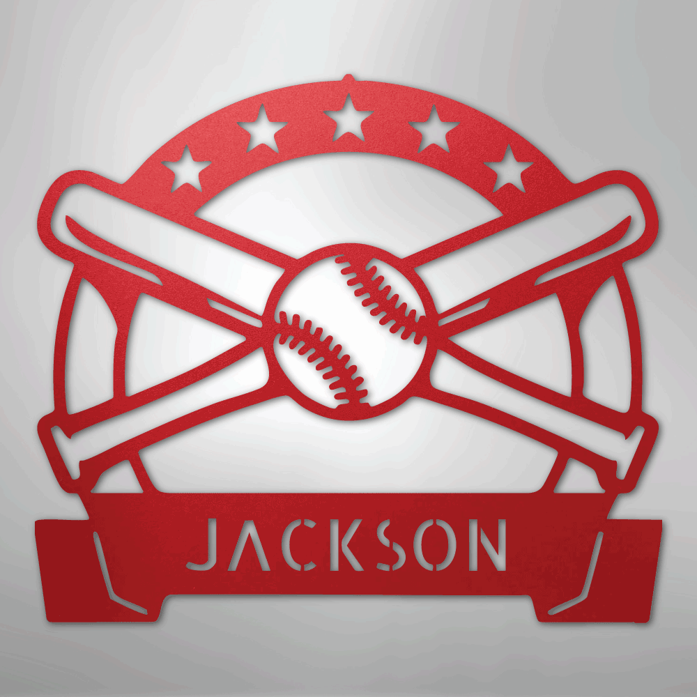 Play Ball Baseball Personalized - Steel Metal Sign Wall ArtCustomly Gifts