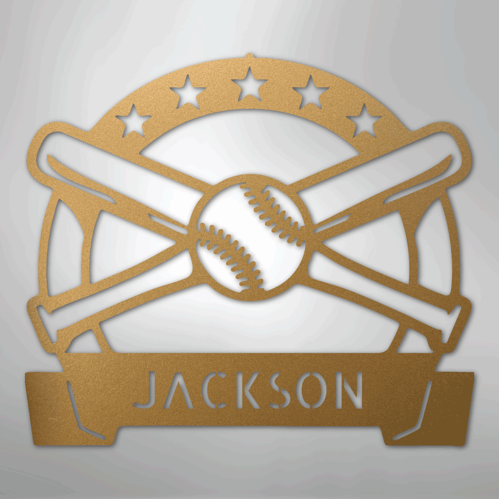 Play Ball Baseball Personalized - Steel Metal Sign Wall ArtCustomly Gifts