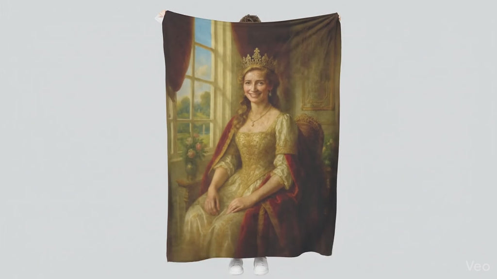 Turned Royal Queen Plush Fleece Blanket