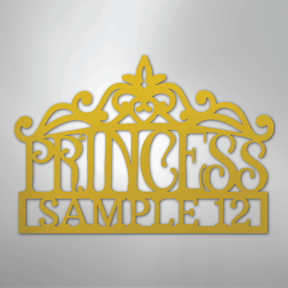 Princess Crown Personalized Steel Metal Sign Wall ArtCustomly Gifts