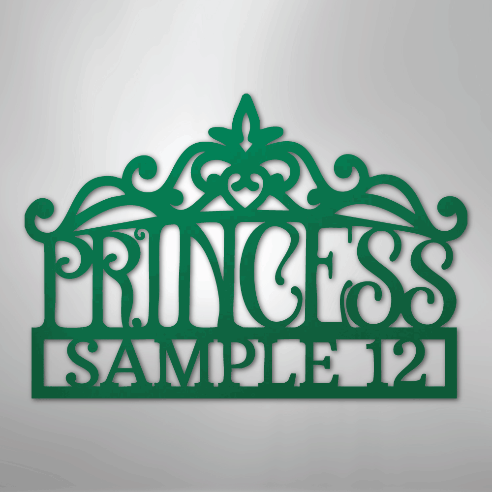 Princess Crown Personalized Steel Metal Sign Wall ArtCustomly Gifts