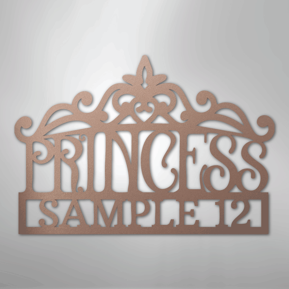 Princess Crown Personalized Steel Metal Sign Wall ArtCustomly Gifts