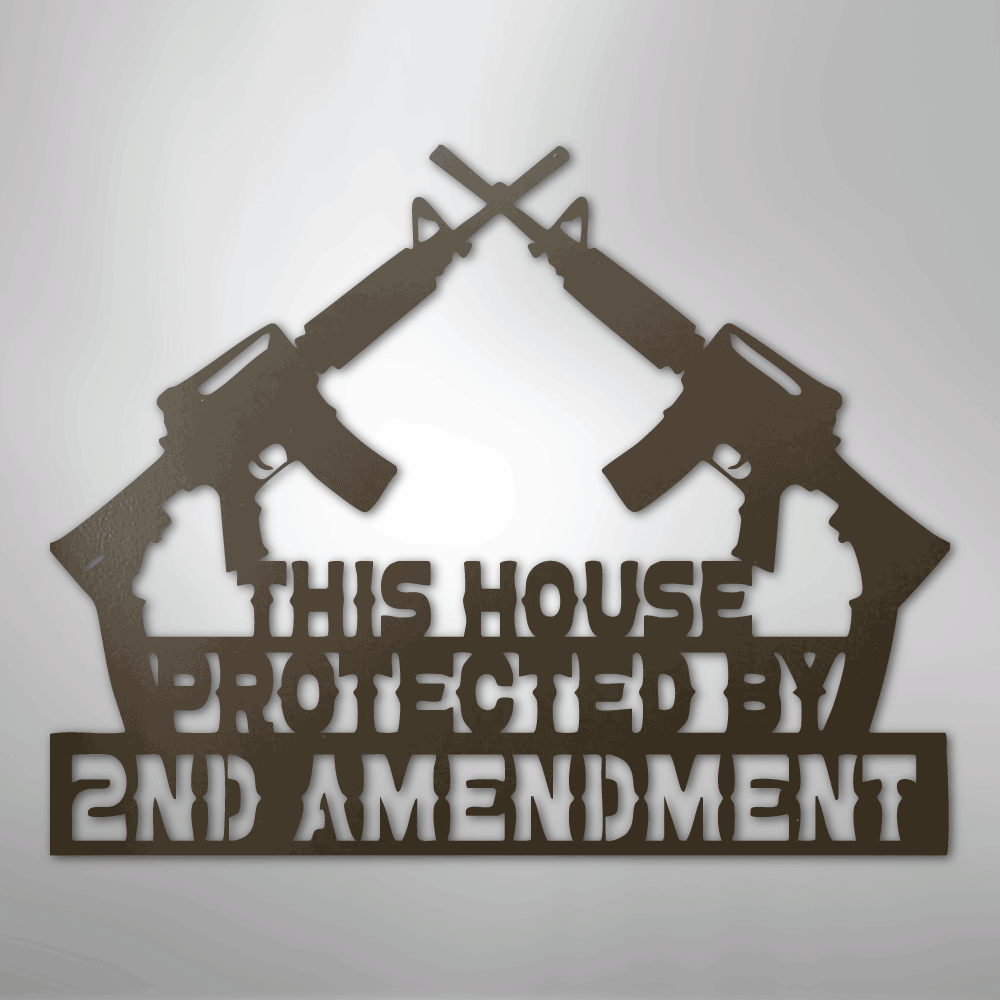 Protected by 2nd Amendment - Steel Metal Sign Wall ArtCustomly Gifts