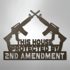 Protected by 2nd Amendment - Steel Metal Sign Wall ArtCustomly Gifts