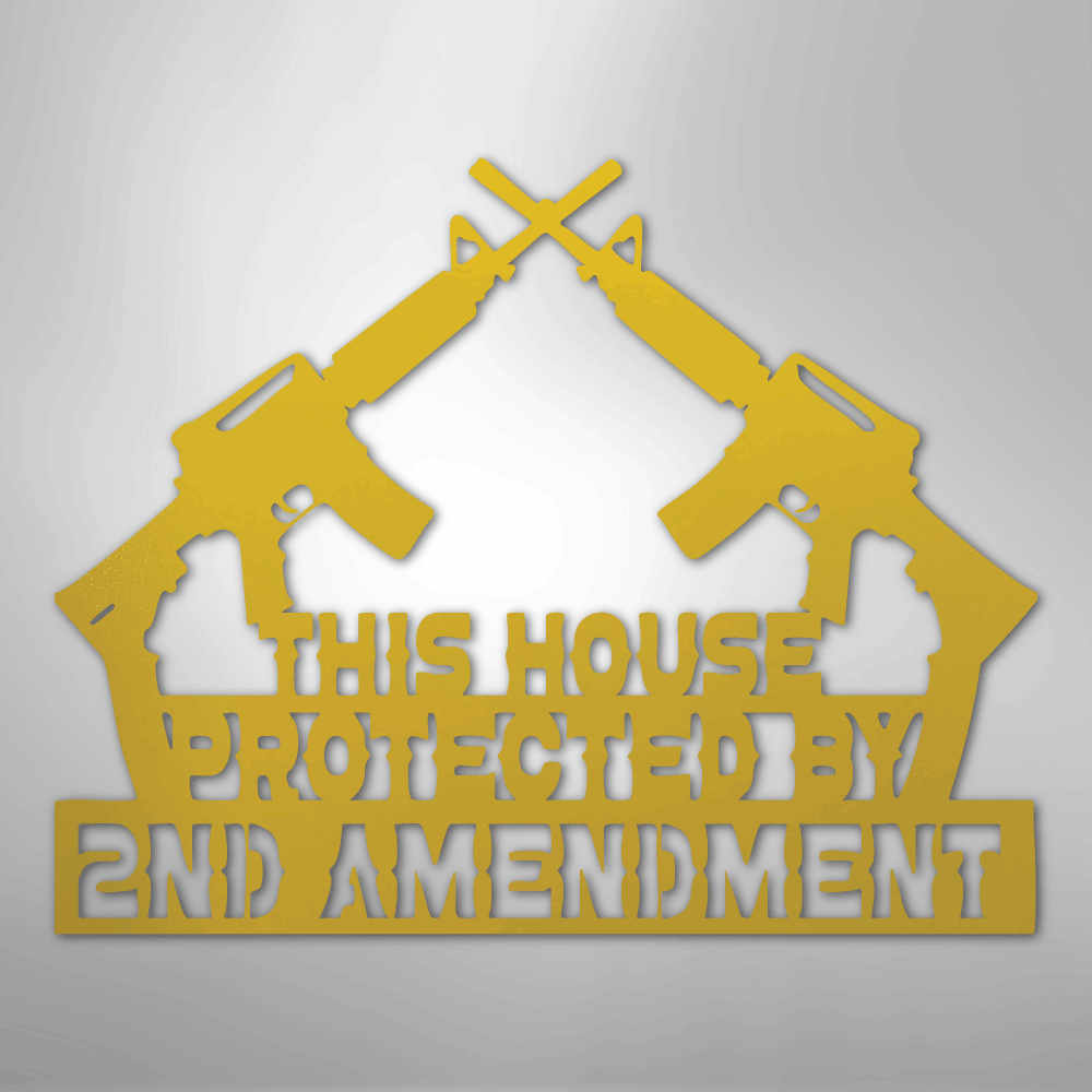 Protected by 2nd Amendment - Steel Metal Sign Wall ArtCustomly Gifts