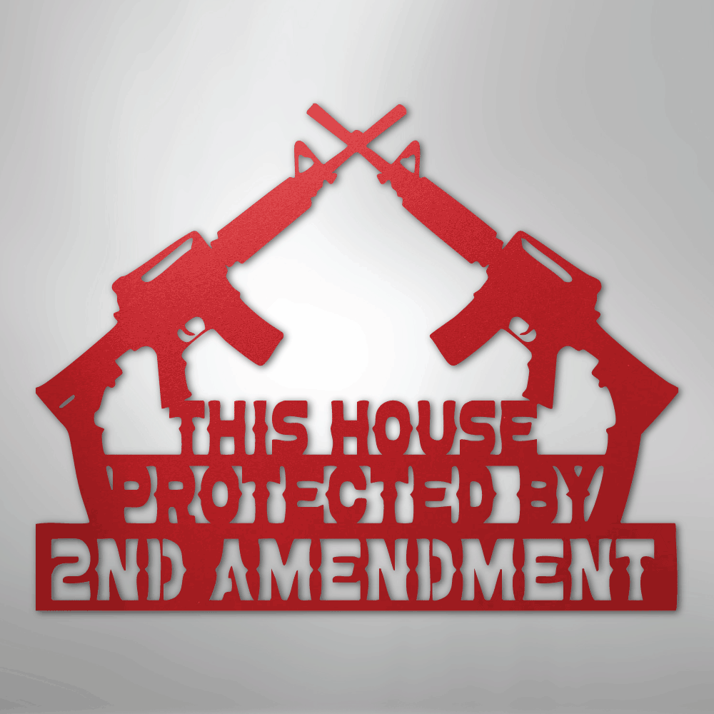 Protected by 2nd Amendment - Steel Metal Sign Wall ArtCustomly Gifts