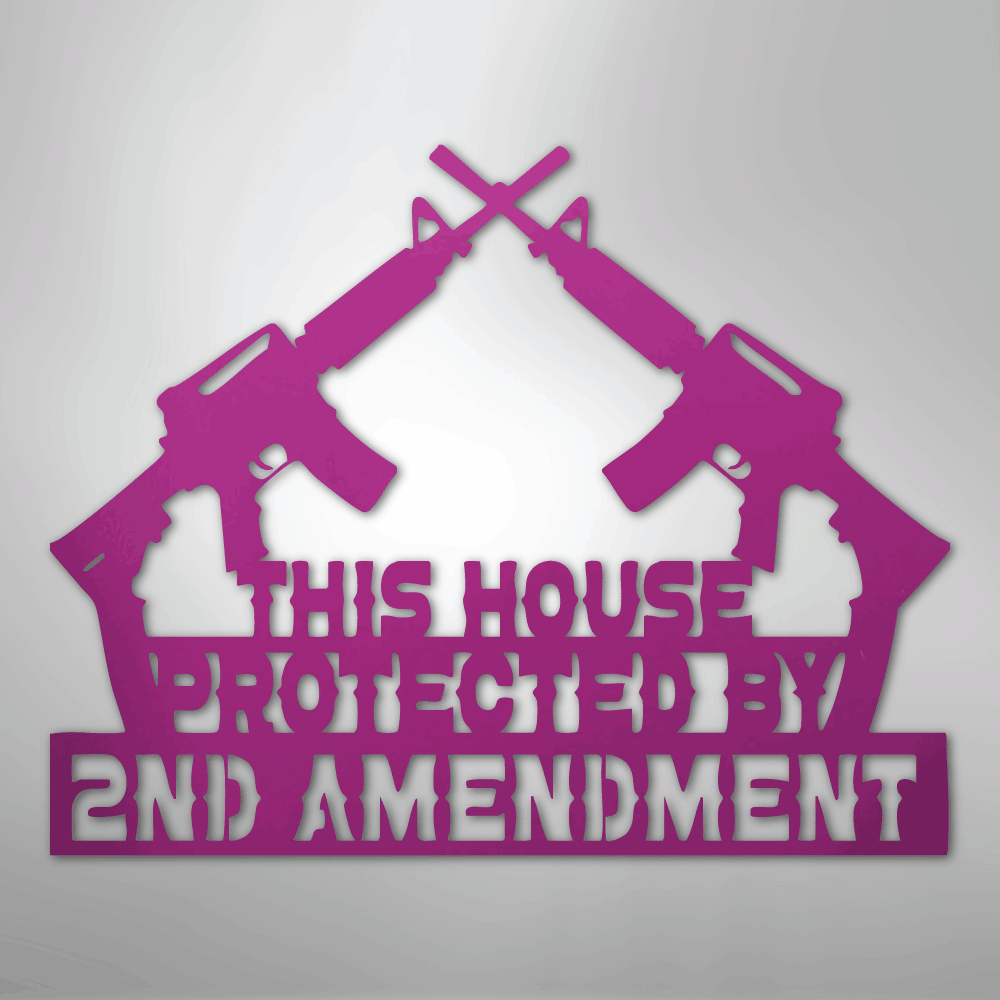 Protected by 2nd Amendment - Steel Metal Sign Wall ArtCustomly Gifts