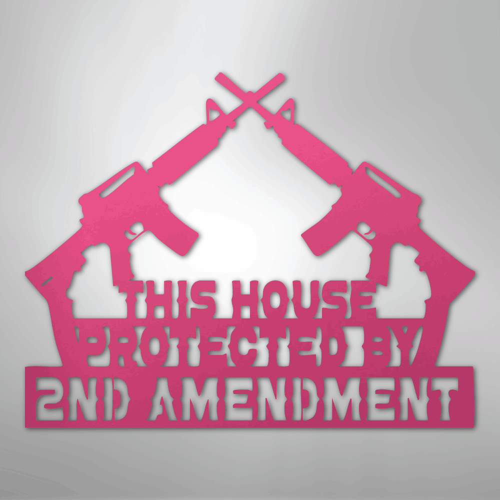 Protected by 2nd Amendment - Steel Metal Sign Wall ArtCustomly Gifts