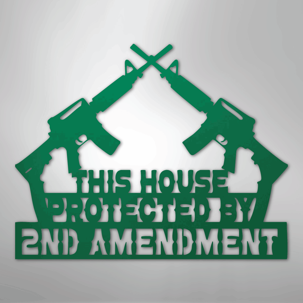Protected by 2nd Amendment - Steel Metal Sign Wall ArtCustomly Gifts