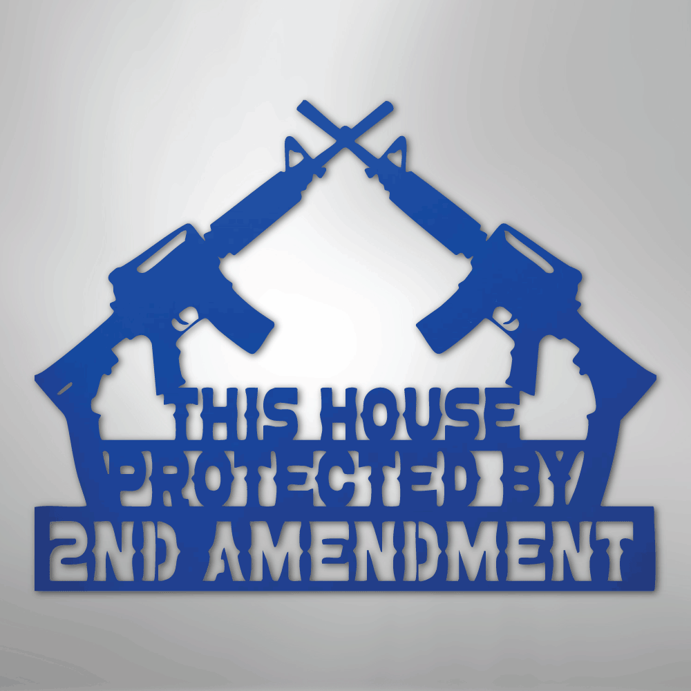 Protected by 2nd Amendment - Steel Metal Sign Wall ArtCustomly Gifts