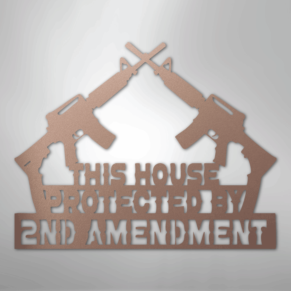 Protected by 2nd Amendment - Steel Metal Sign Wall ArtCustomly Gifts