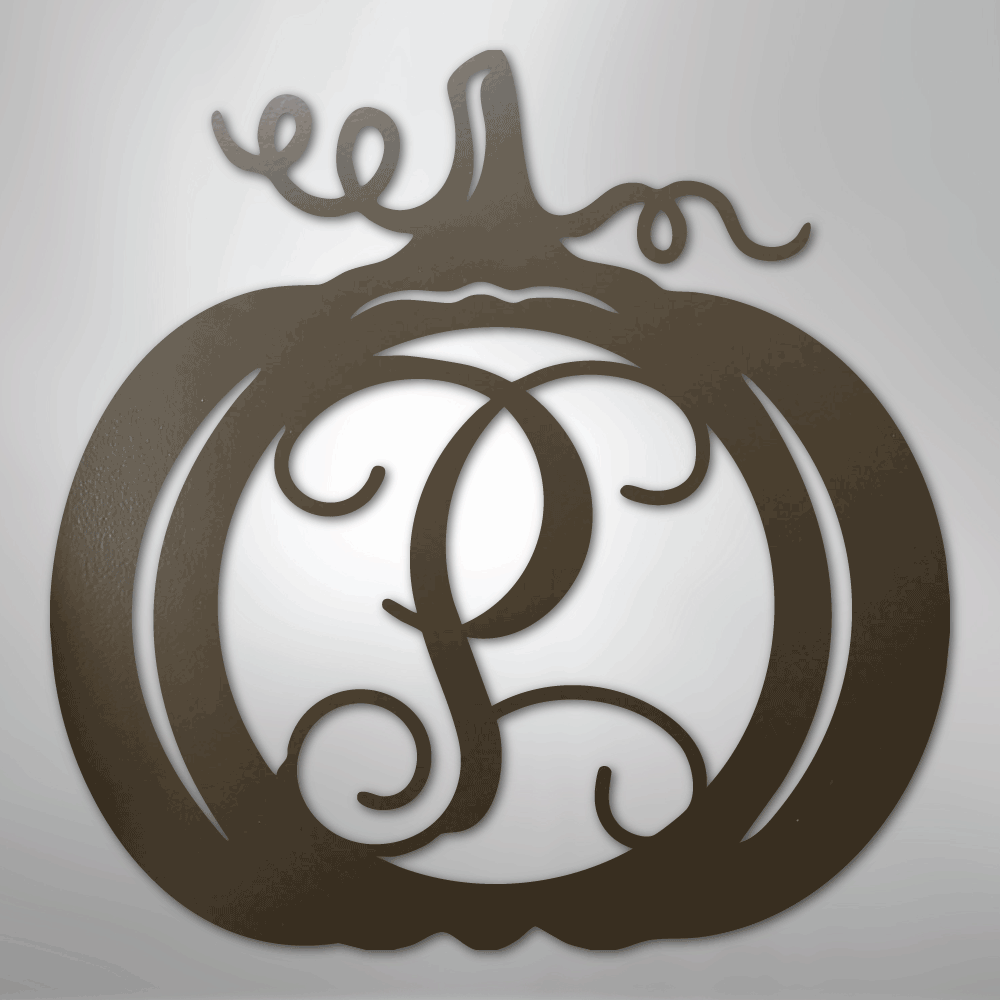 Pumpkin Initial Monogram Personalized Steel Metal Sign Wall ArtCustomly Gifts