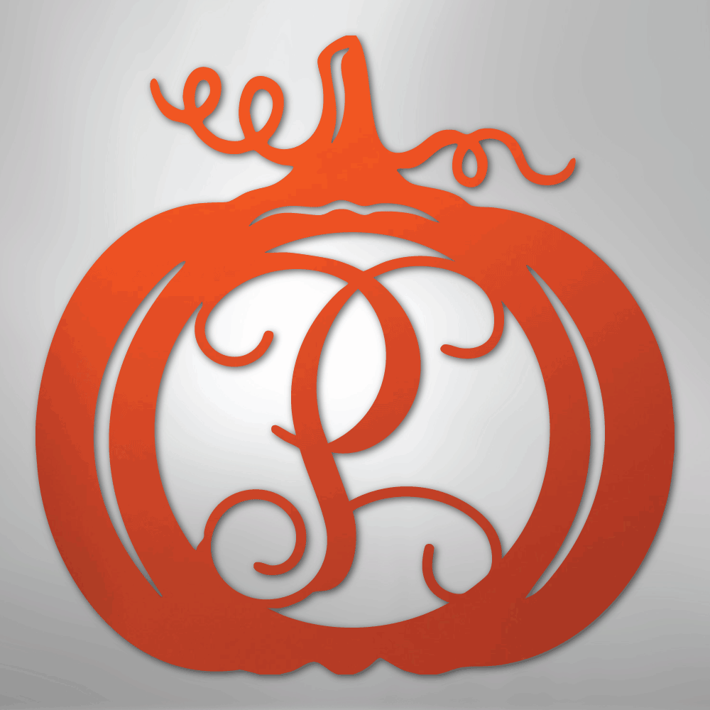 Pumpkin Initial Monogram Personalized Steel Metal Sign Wall ArtCustomly Gifts