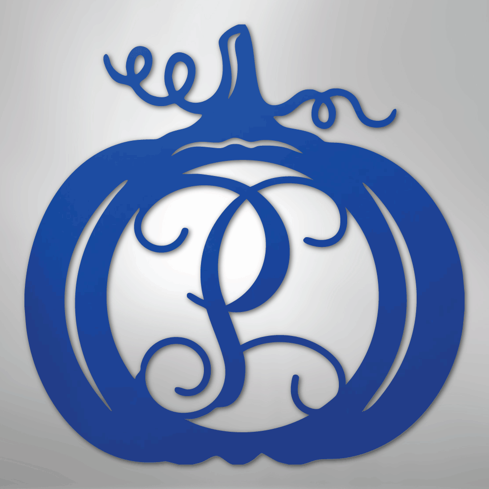 Pumpkin Initial Monogram Personalized Steel Metal Sign Wall ArtCustomly Gifts