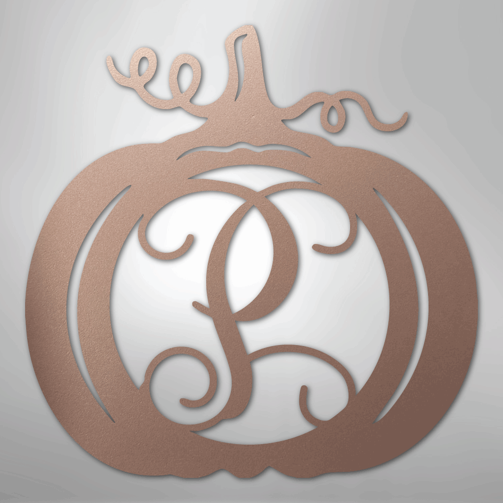 Pumpkin Initial Monogram Personalized Steel Metal Sign Wall ArtCustomly Gifts