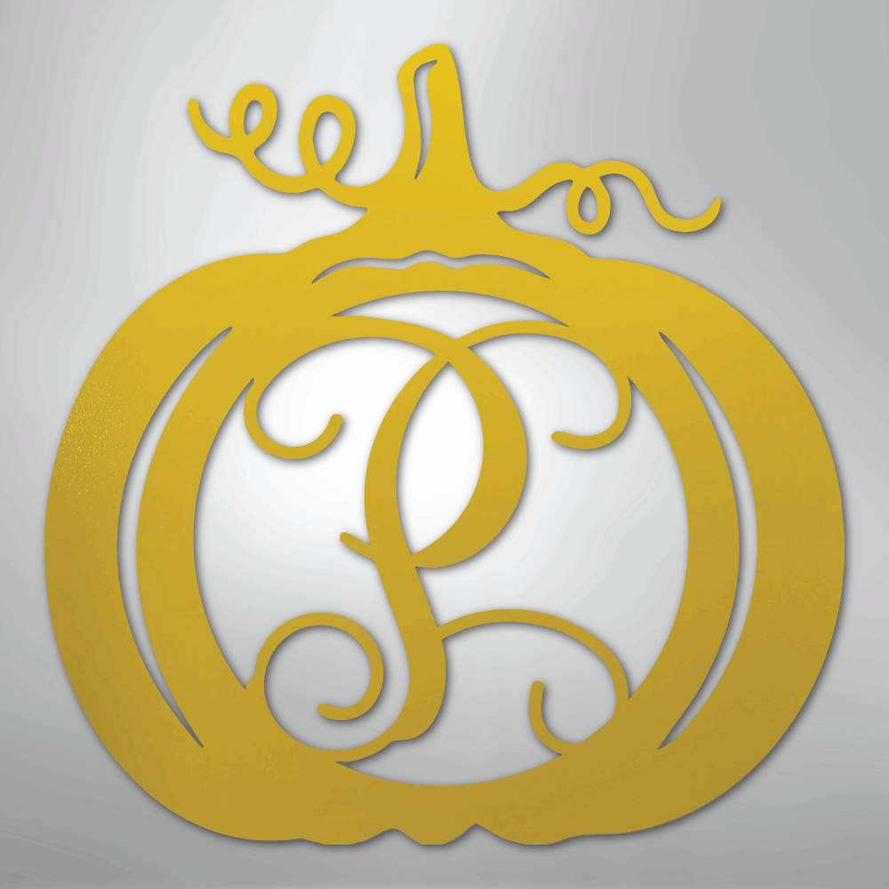 Pumpkin Initial Monogram Personalized Steel Metal Sign Wall ArtCustomly Gifts
