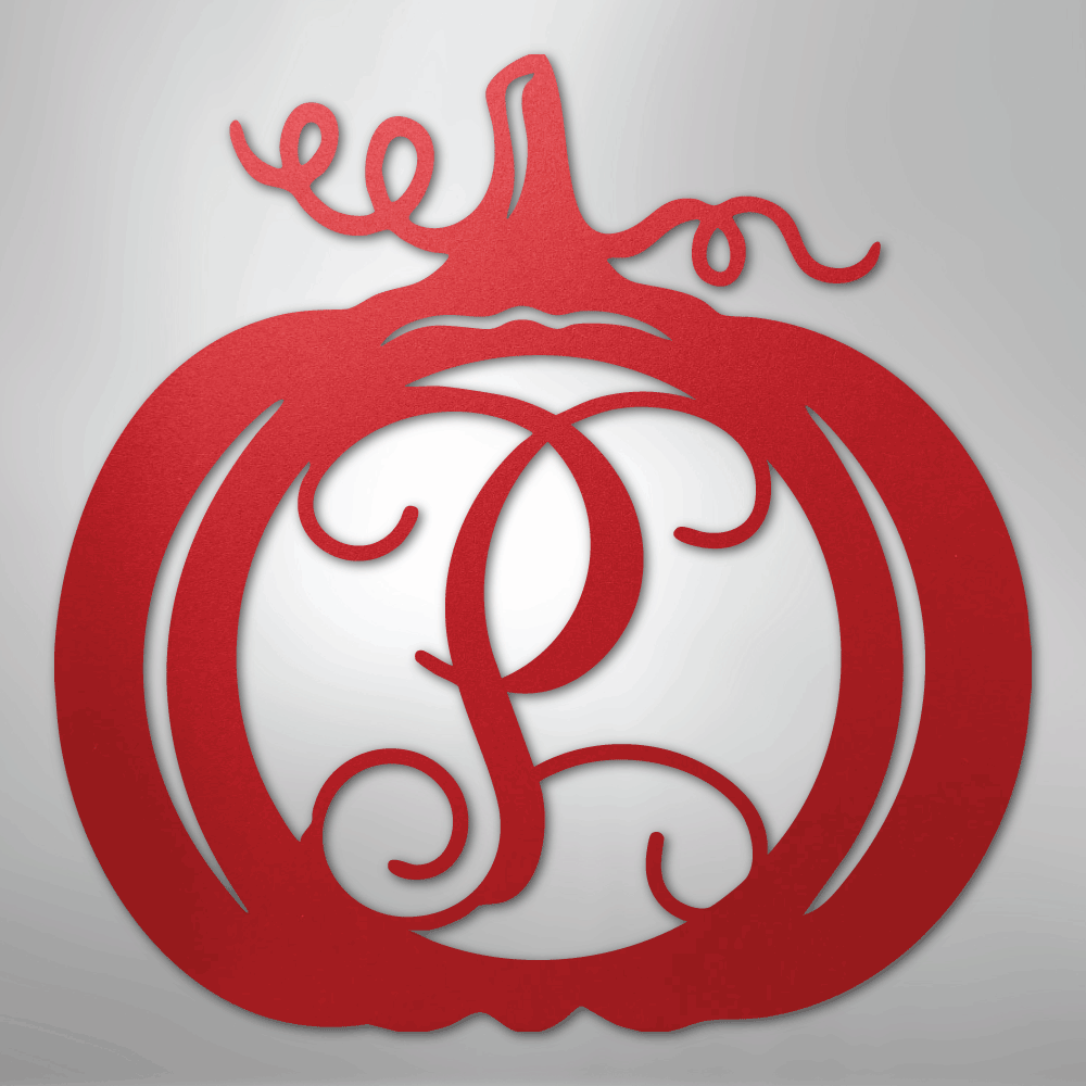Pumpkin Initial Monogram Personalized Steel Metal Sign Wall ArtCustomly Gifts