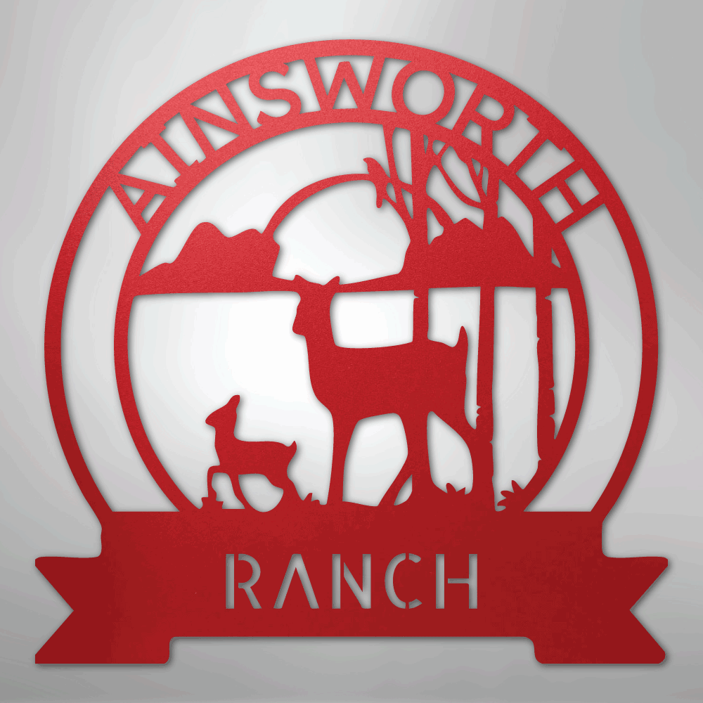 Ranch Sunset Personalized Steel Metal Sign Wall ArtCustomly Gifts