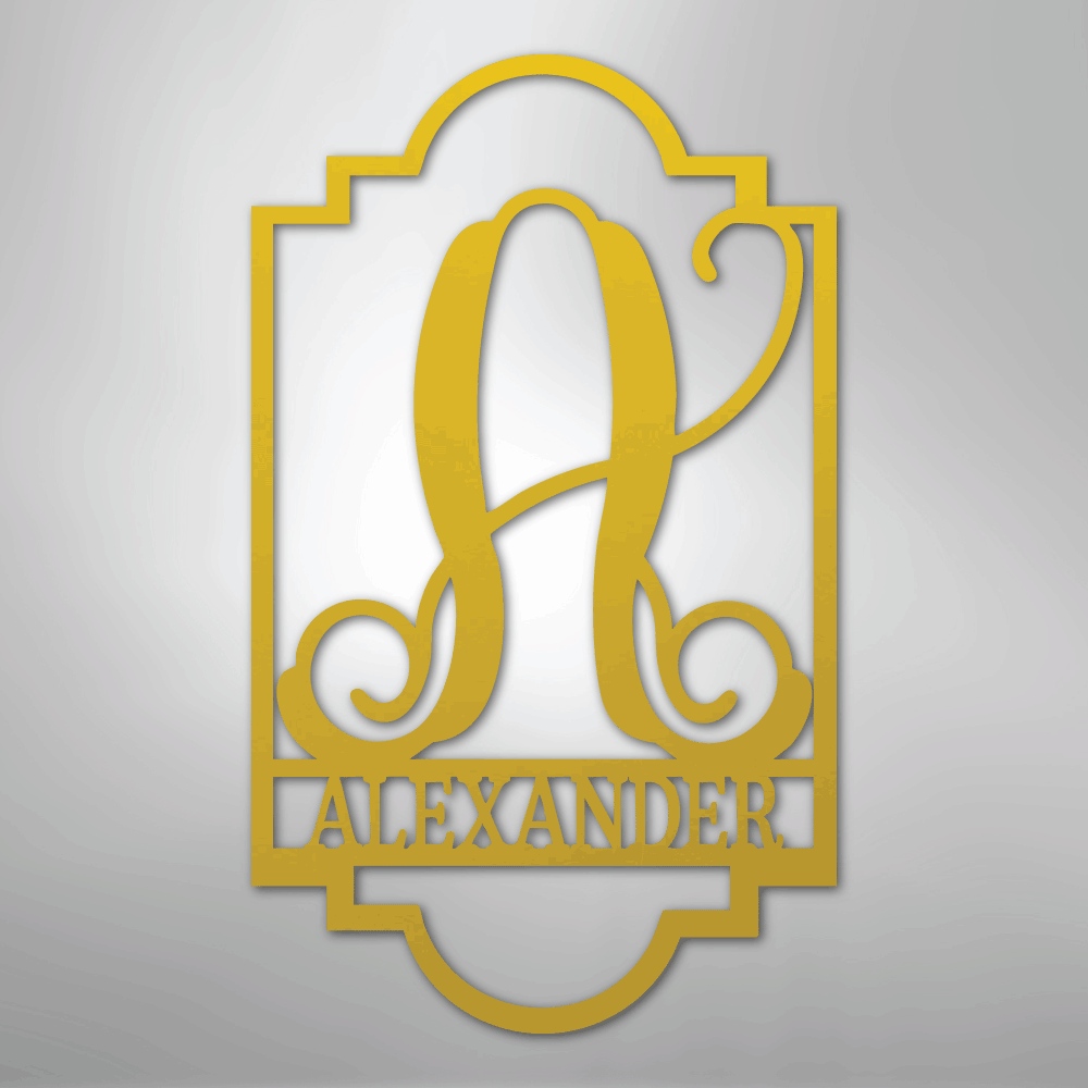 Regal Personalized Monogram Name Steel SignCustomly Gifts