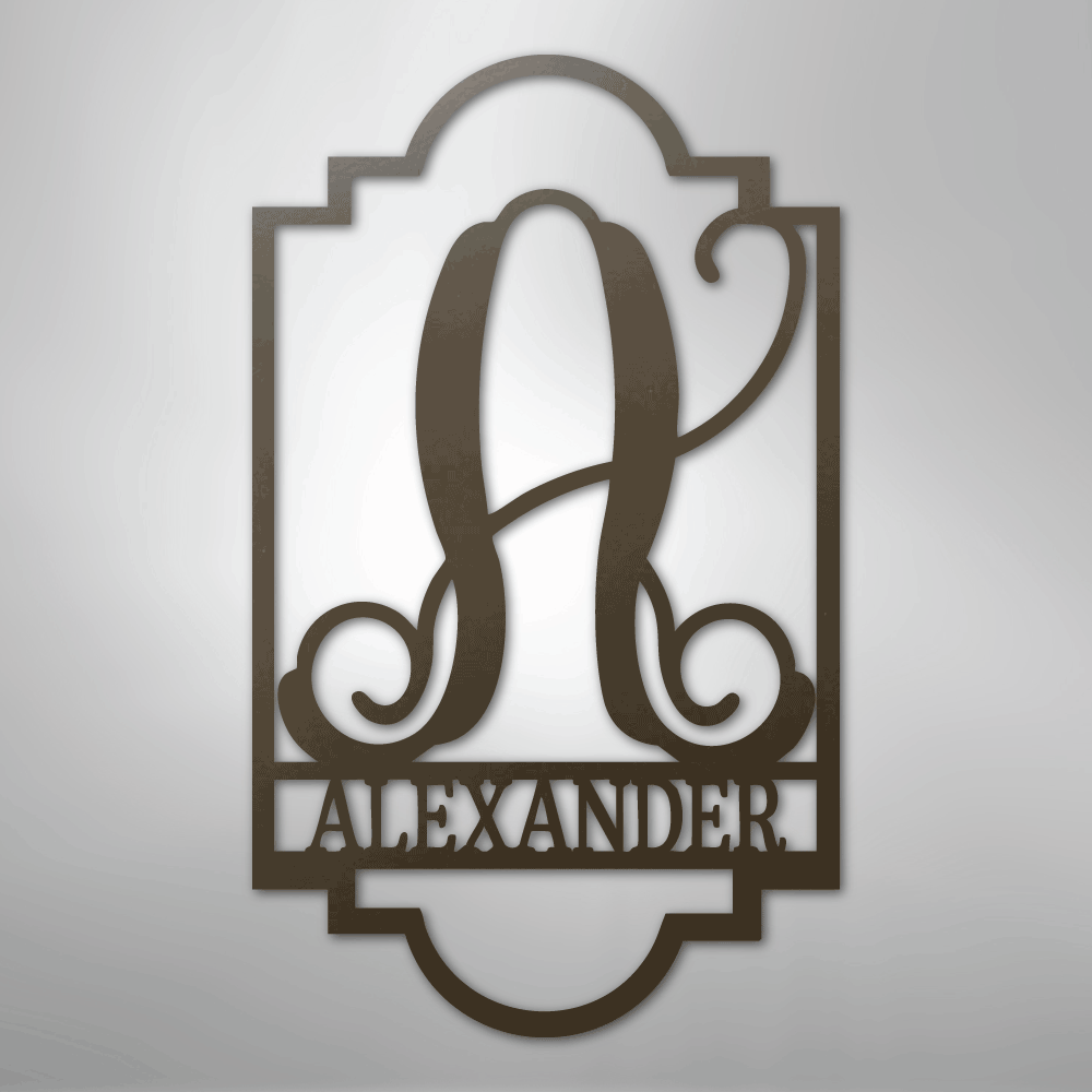 Regal Personalized Monogram Name Steel SignCustomly Gifts