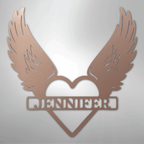 Remembrance Heart & Wings Personalized Name Steel Metal SignCustomly Gifts